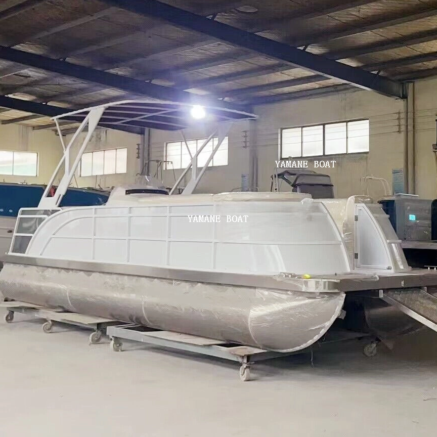 19フィートアルミニウムポンツーンボート水上バージ