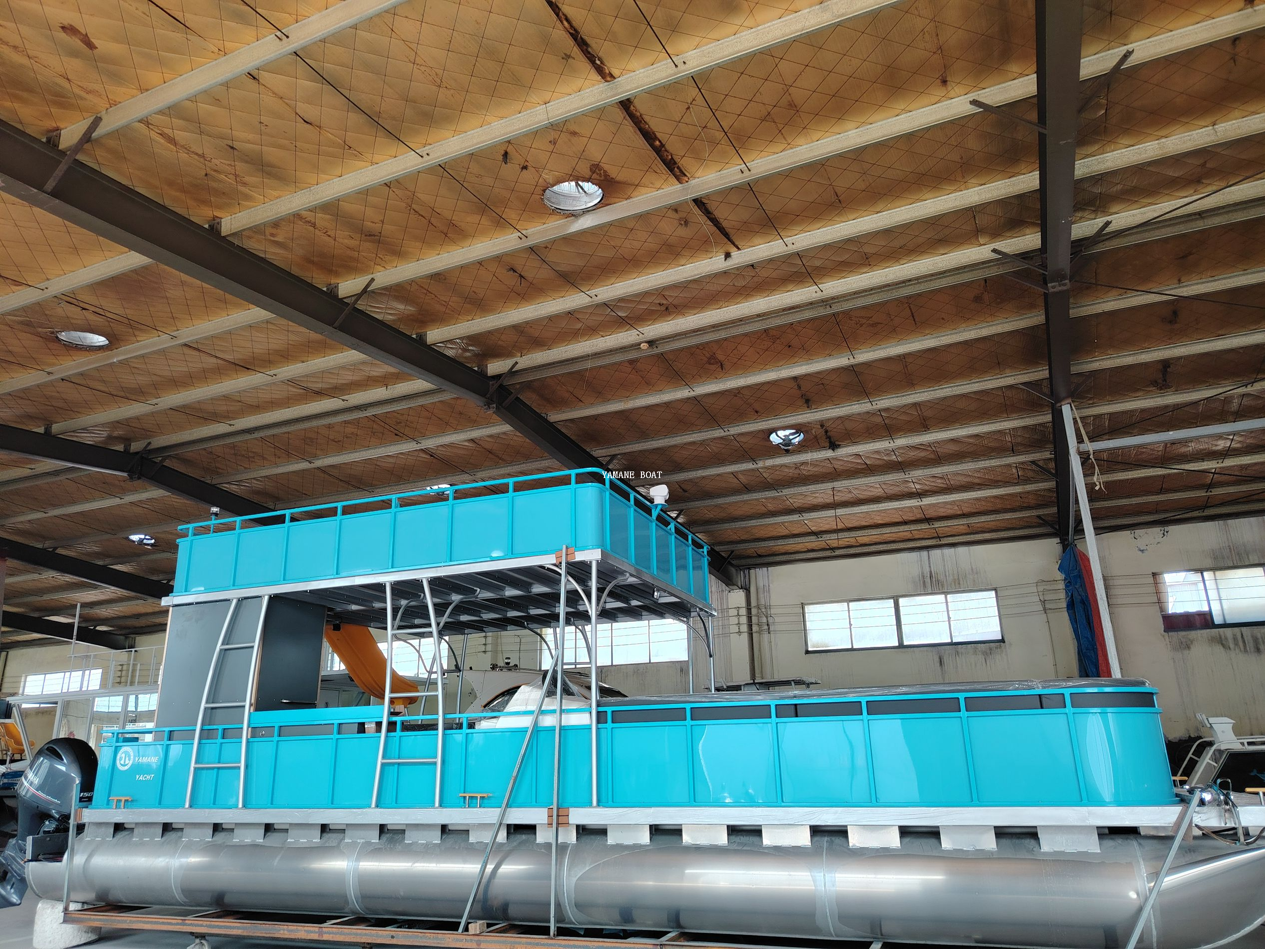 37 フィート ダブルデッキ アルミニウム ポンツーン ボート (ソファ席付き) 