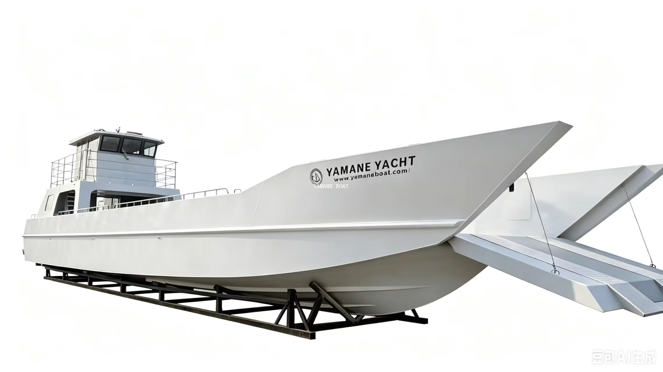 4 つの 350 馬力ガスリオン船外機と高速を備えた 83 フィートのアルミニウム製揚陸艇 