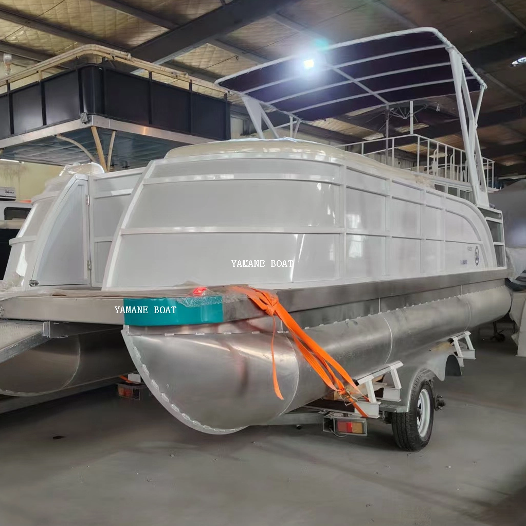 19フィートアルミニウムポンツーンボート水上バージ