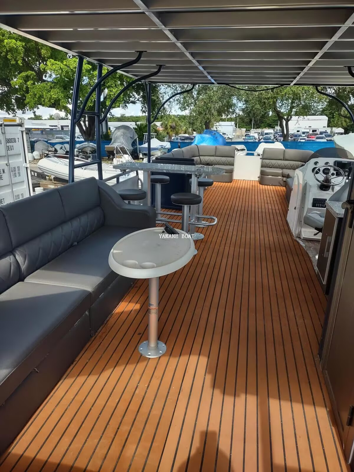 37 フィート ダブルデッキ アルミニウム ポンツーン ボート (ソファ席付き) 