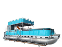 水泳プラットフォームが付いている 11 メートルの商業アルミニウム二階建てポンツーン ボート